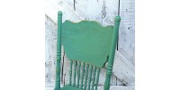 Chaise Pressback vert style antique